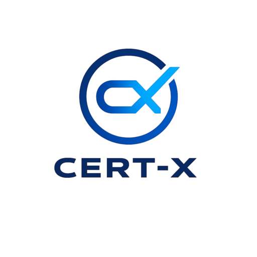 Modern CERT-X logo design